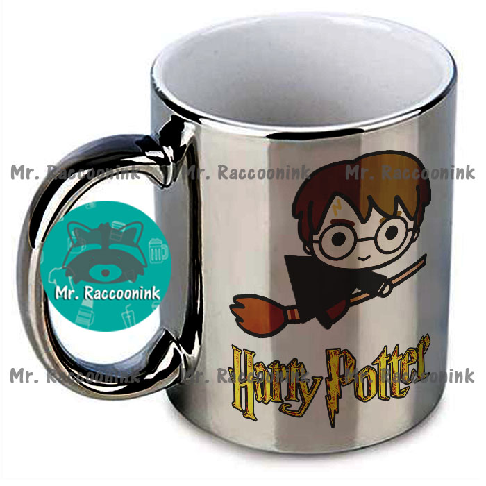 Taza Cromada Plateada Harry Potter Personalizada Con Nombre