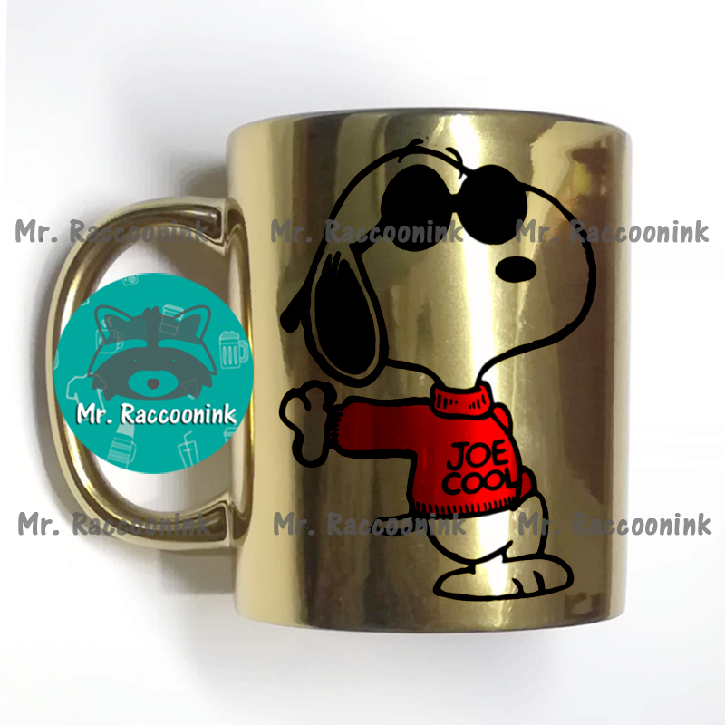 Taza Cromada Dorada Snoopy Personalizada Con Nombre - Mr. Raccoonink